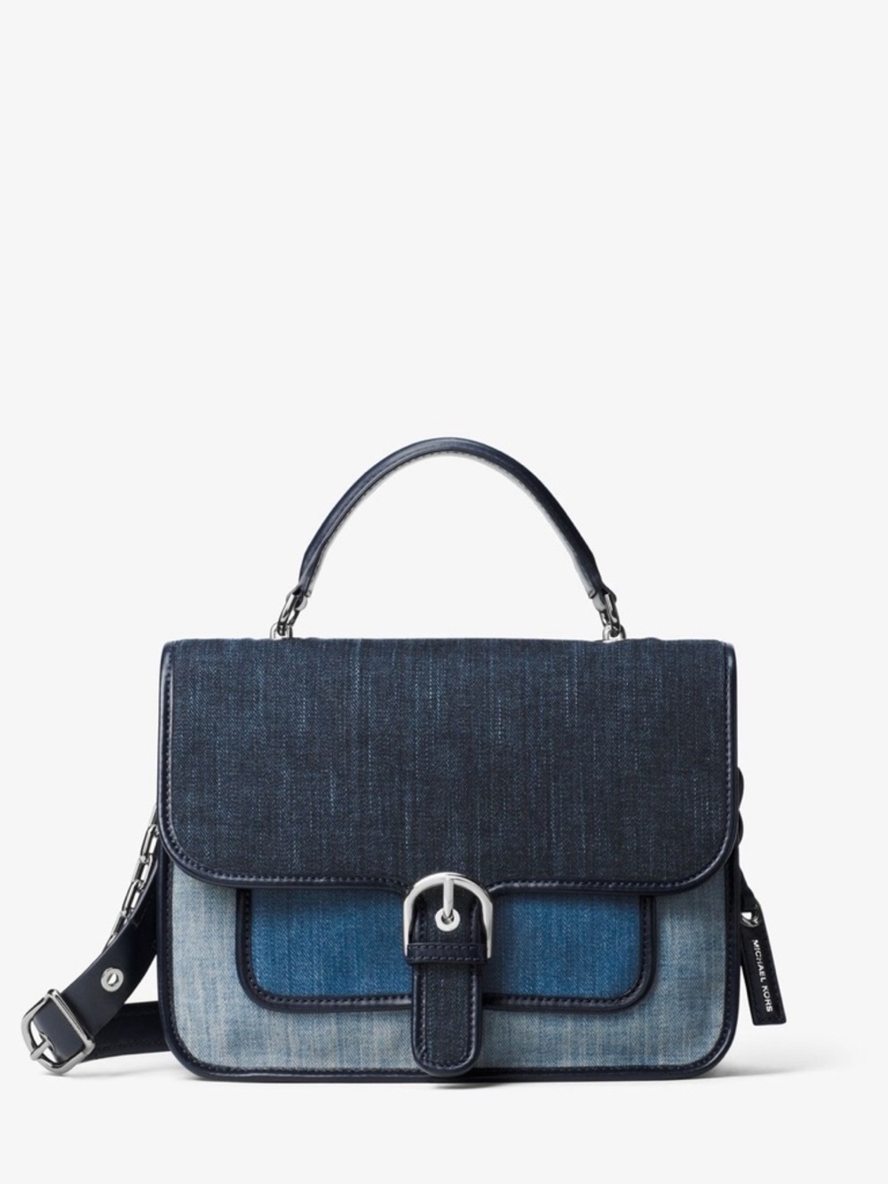 EUC Michael Kors Denim Patchwork Satchel and crossbody - Dark and Light Blue